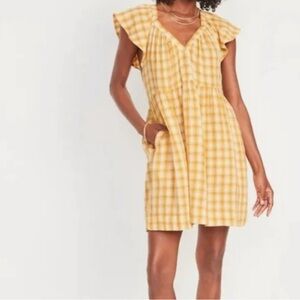 Old Navy Flutter-Sleeve Mini Swing Dress size small